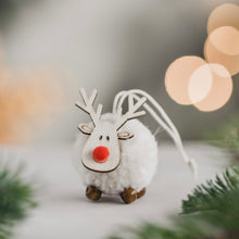 Load image into Gallery viewer, Jodie Gaul Cream Elk Pom Pom Christmas Decoration
