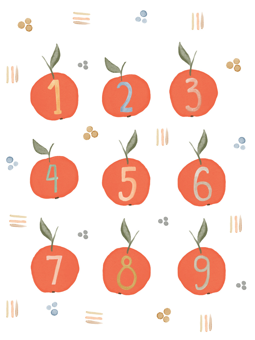 Badger & Burrow Apple Number Print - Unframed