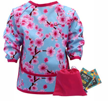 Load image into Gallery viewer, Snazzy Kid Cherry Blossom Bib with Travel Pouch
